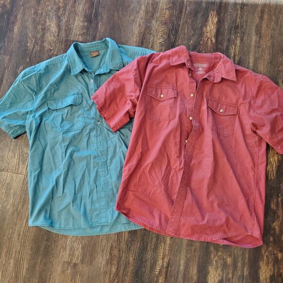 2 Men's Great Northwest XL Button Up Short Sleece Work Shirts - Picture 1 of 6